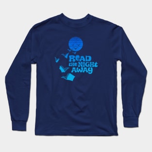 Read the Night Away - Retro Blue Long Sleeve T-Shirt